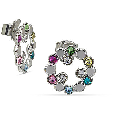 Pendientes Bolitas con Cristales de Colores XOR663