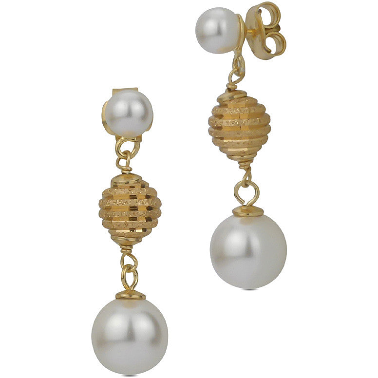 Orecchini con Perle e Boule Diamantata OR775D