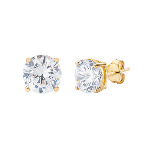 Pendientes Oro Solitario Circón Blanco ORFEGB