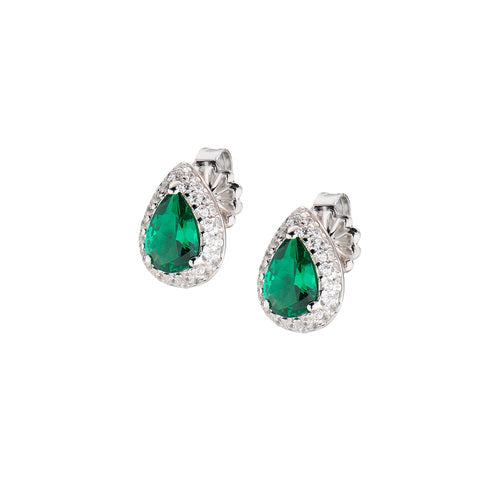 Pendientes Gota de Amor en Plata con Circonitas EGOBVBZ