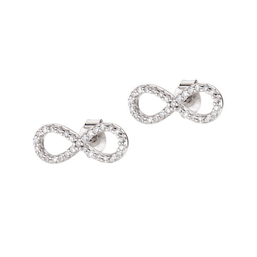 Pendientes Infinito de Plata con Circonitas EINBBZ