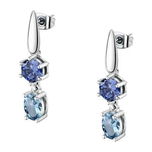 Pendientes Colores con Circonitas Celestes y Azules SAVY24
