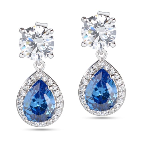 Pendientes Tesori de Plata con Circón Azul SAIW10