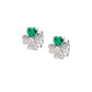 Pendientes Cuatro Corazones con Circonitas Blancas y Verdes EQUSBV