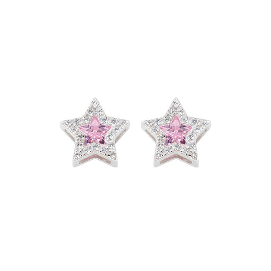 Pendientes ESTBBROZ Estrella Blanca y Rosa
