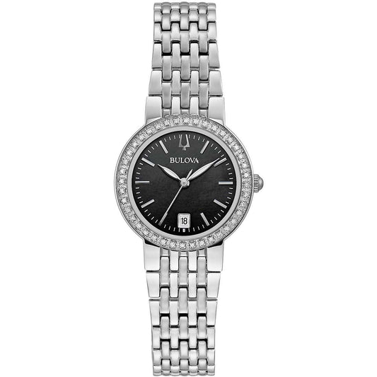 Reloj Classic Lady Diamond plateado y negro para mujer 96R241 