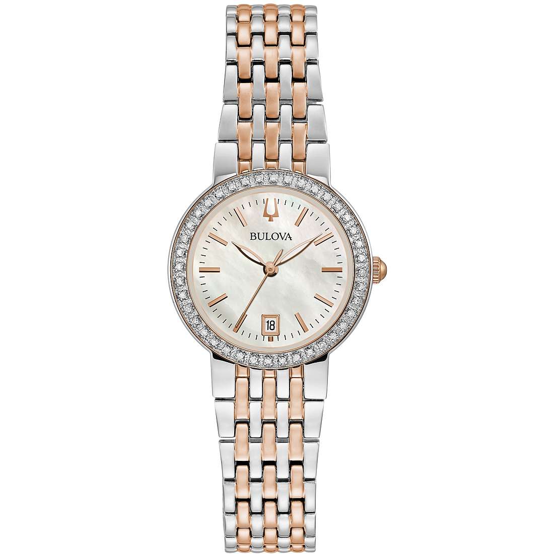 Classic Lady Diamond Silver y Rose Gold 98R280 Reloj para mujer 