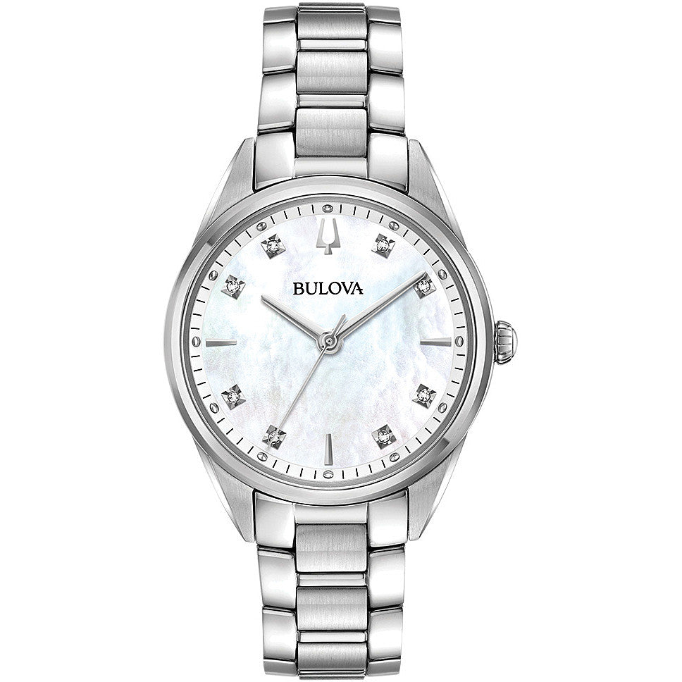 Reloj Mujer Acero Diamantes y Blanco 96P199 