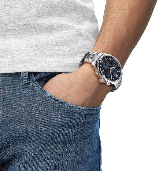Orologio Uomo Chrono XL Classic Acciaio e Blu T1166171104701