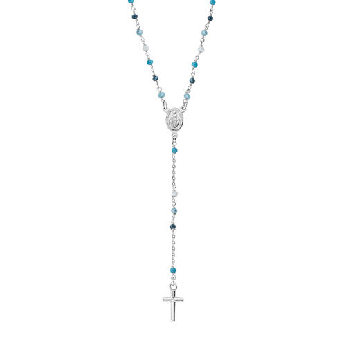 Rosario Classico Cristalli Multicolor Azzurro CRO25BMUB4